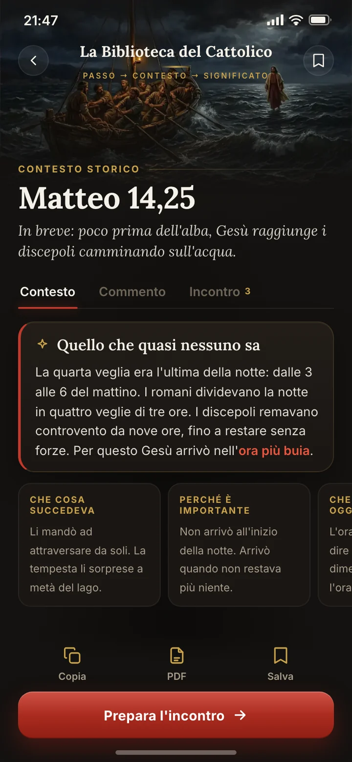 Matteo 14,25: quello che quasi nessuno sa